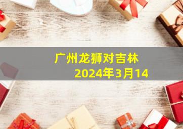 广州龙狮对吉林 2024年3月14